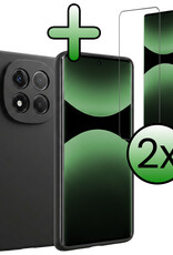 BASEY. BASEY. Xiaomi Redmi Note 14 Pro 5G Hoesje Siliconen Met 2x Screenprotector - Zwart