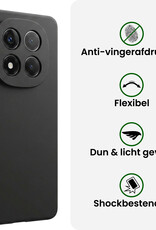 BASEY. BASEY. Xiaomi Redmi Note 14 Pro 5G Hoesje Siliconen Met 2x Screenprotector - Zwart