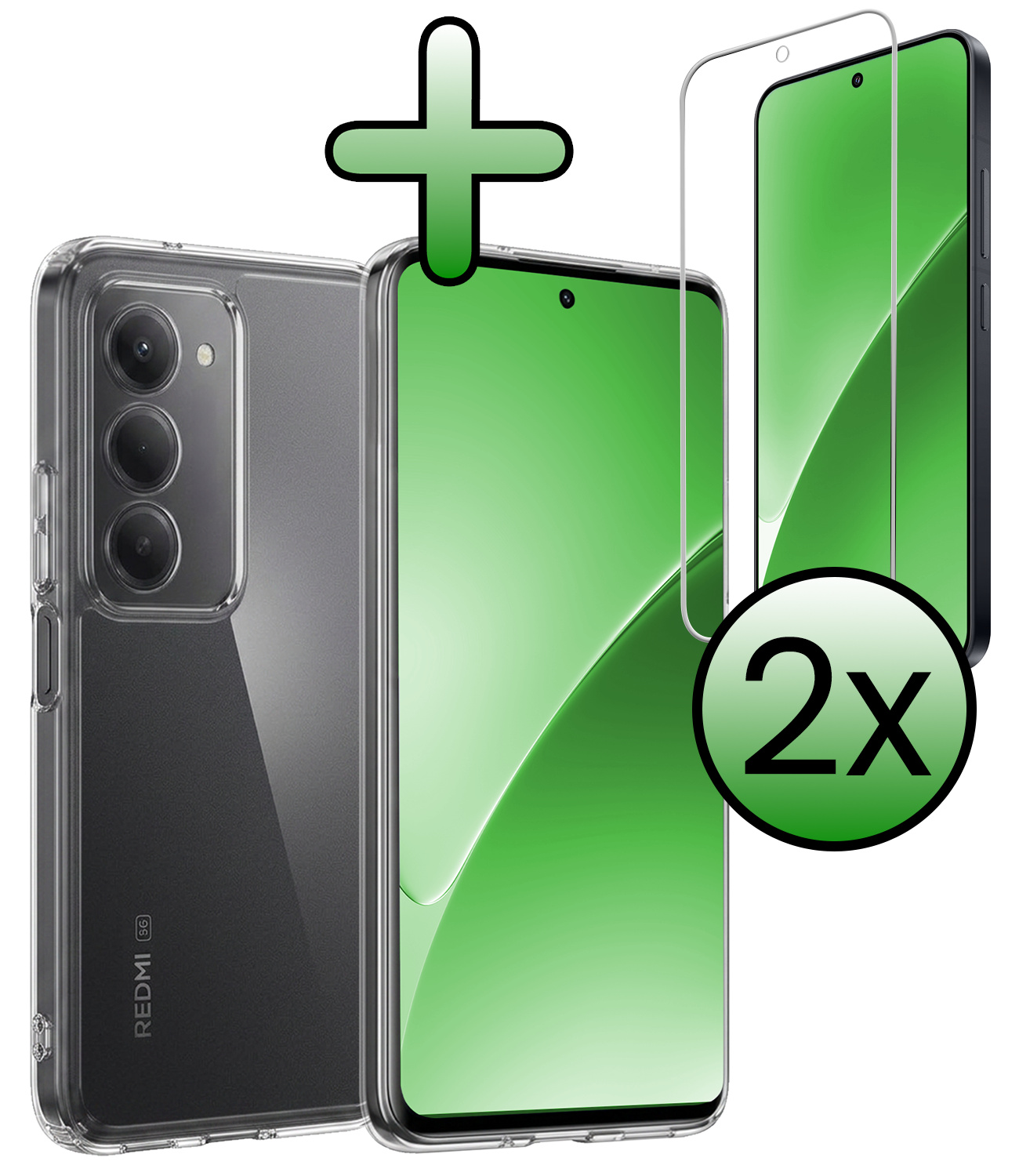 BASEY. BASEY. Xiaomi 15 Hoesje Siliconen Met 2x Screenprotector - Transparant