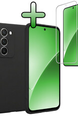 BASEY. BASEY. Xiaomi 15 Hoesje Siliconen Met Screenprotector - Zwart