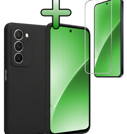 BASEY. BASEY. Xiaomi 15 Hoesje Siliconen Met Screenprotector - Zwart