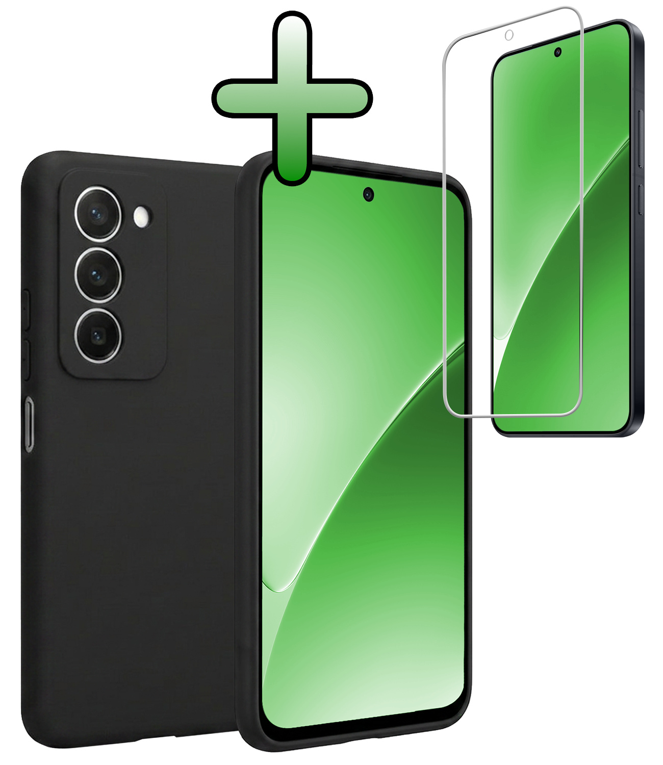 BASEY. BASEY. Xiaomi 15 Hoesje Siliconen Met Screenprotector - Zwart