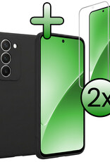 BASEY. BASEY. Xiaomi 15 Hoesje Siliconen Met 2x Screenprotector - Zwart