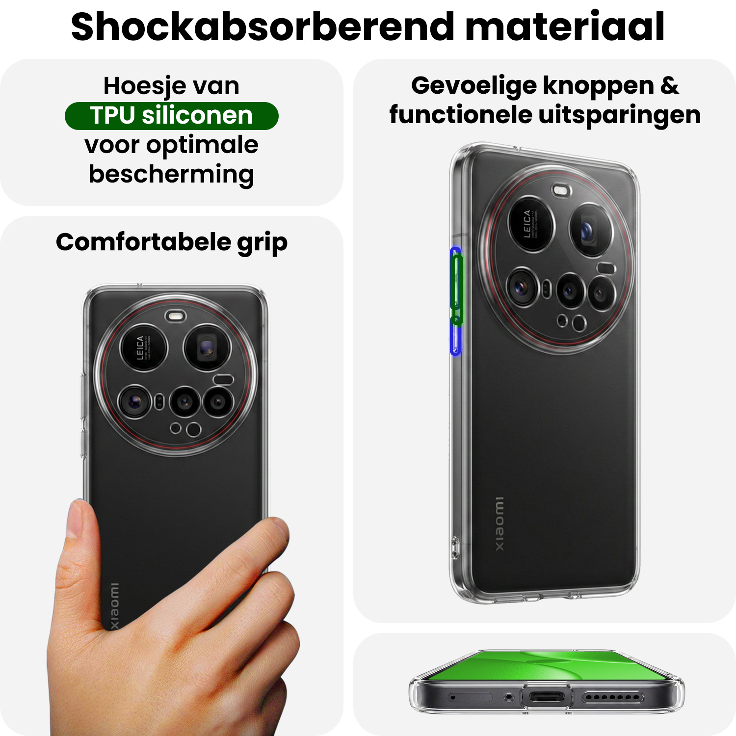 BASEY. BASEY. Xiaomi 15 Ultra Hoesje Siliconen Met 2x Screenprotector - Transparant