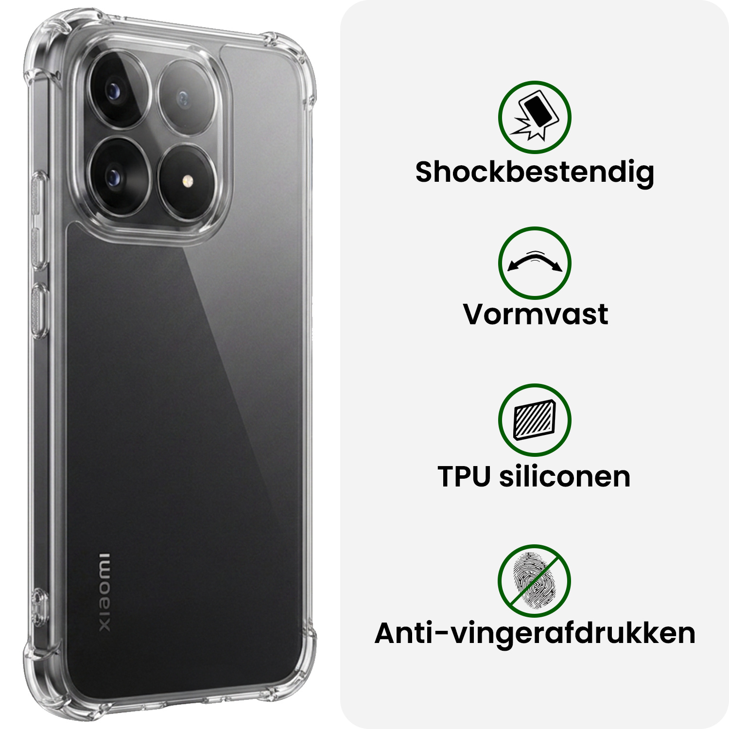 BASEY. BASEY. Xiaomi 15T Hoesje Shockproof - Transparant - 2 PACK