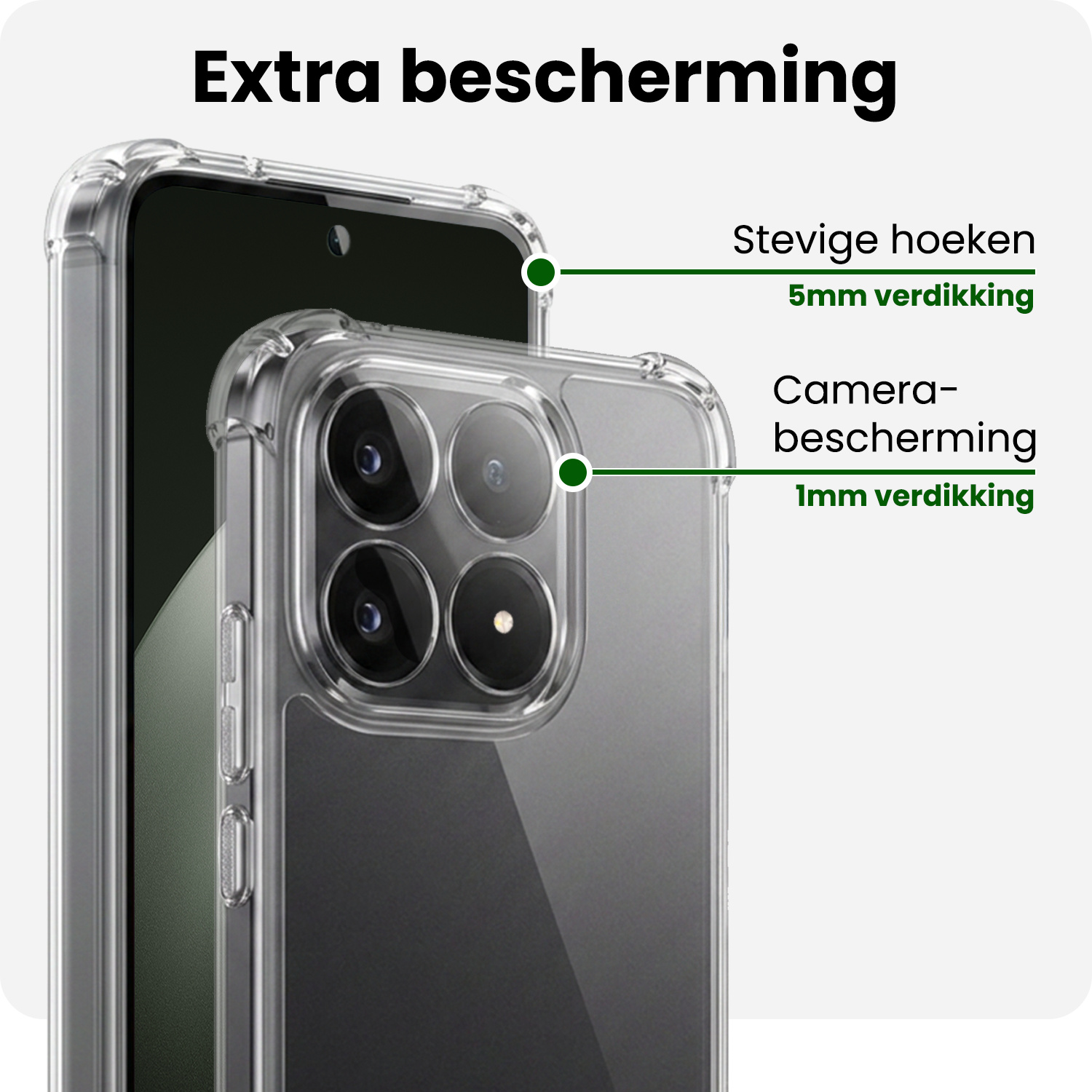 BASEY. BASEY. Xiaomi 15T Hoesje Shockproof - Transparant - 2 PACK