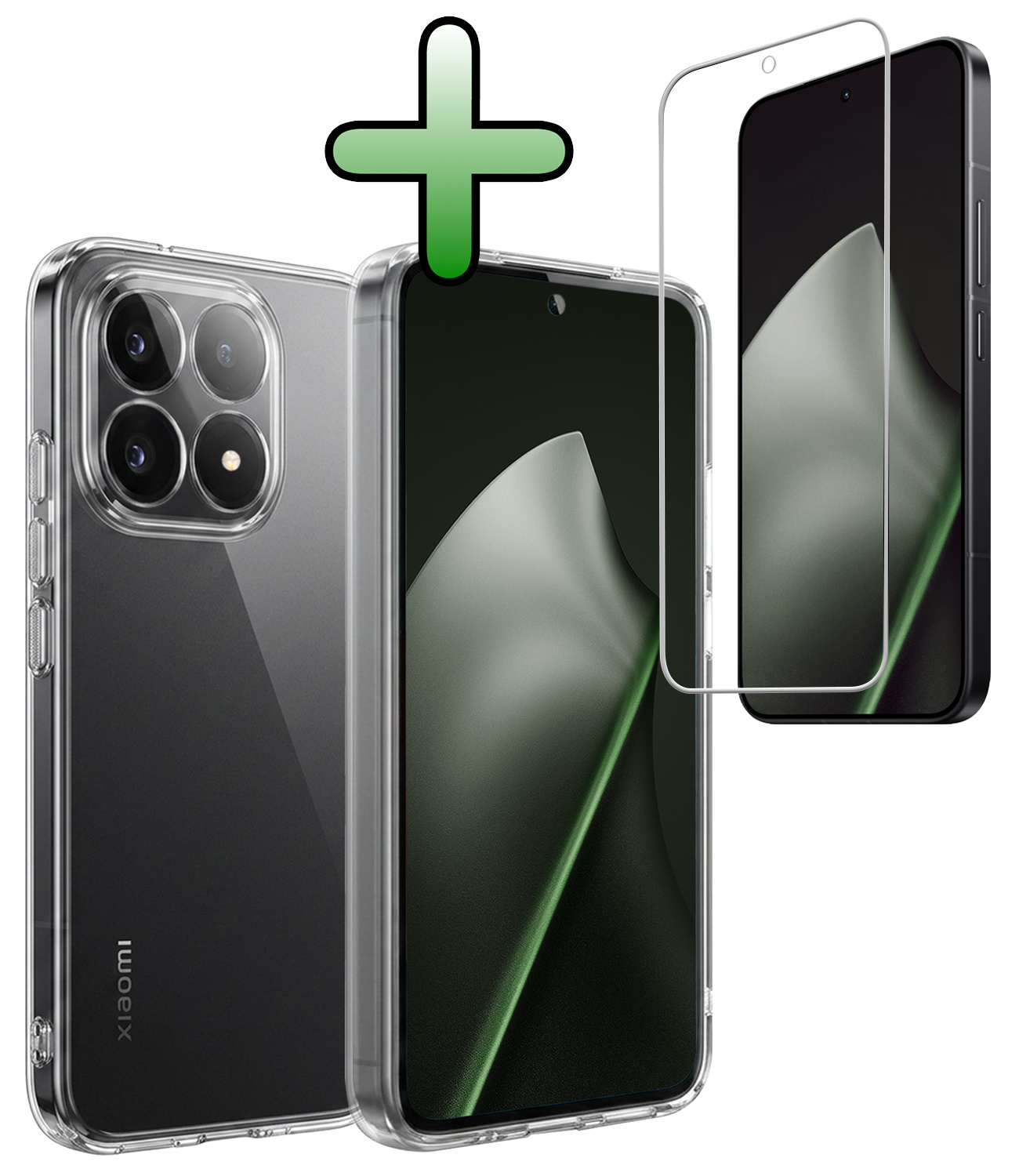 BASEY. BASEY. Xiaomi 15T Hoesje Siliconen Met Screenprotector - Transparant