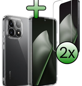 BASEY. BASEY. Xiaomi 15T Hoesje Siliconen Met 2x Screenprotector - Transparant