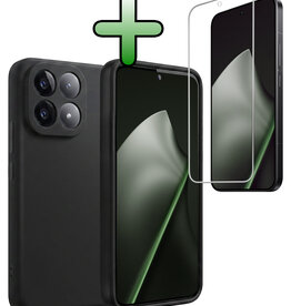 BASEY. BASEY. Xiaomi 15T Hoesje Siliconen Met Screenprotector - Zwart