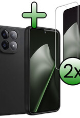 BASEY. BASEY. Xiaomi 15T Hoesje Siliconen Met 2x Screenprotector - Zwart