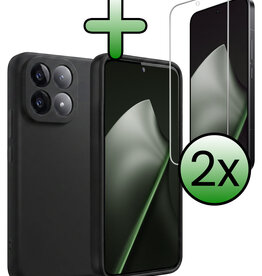 BASEY. BASEY. Xiaomi 15T Hoesje Siliconen Met 2x Screenprotector - Zwart