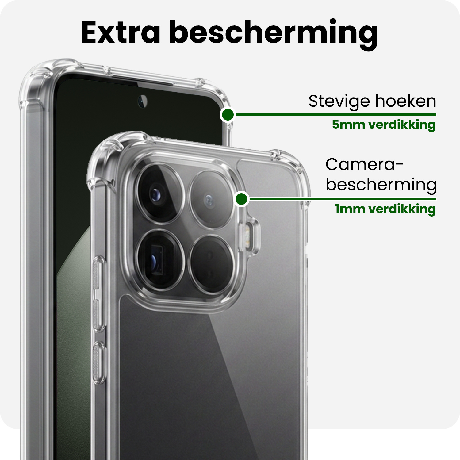BASEY. BASEY. Xiaomi 15T Pro Hoesje Shockproof - Transparant - 2 PACK