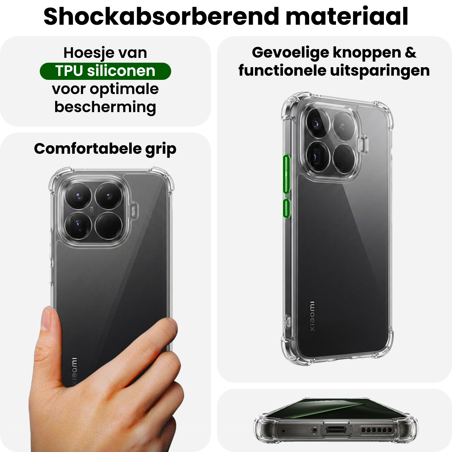 BASEY. BASEY. Xiaomi 15T Pro Hoesje Shockproof - Transparant - 2 PACK