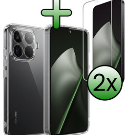 BASEY. BASEY. Xiaomi 15T Pro Hoesje Siliconen Met 2x Screenprotector - Transparant
