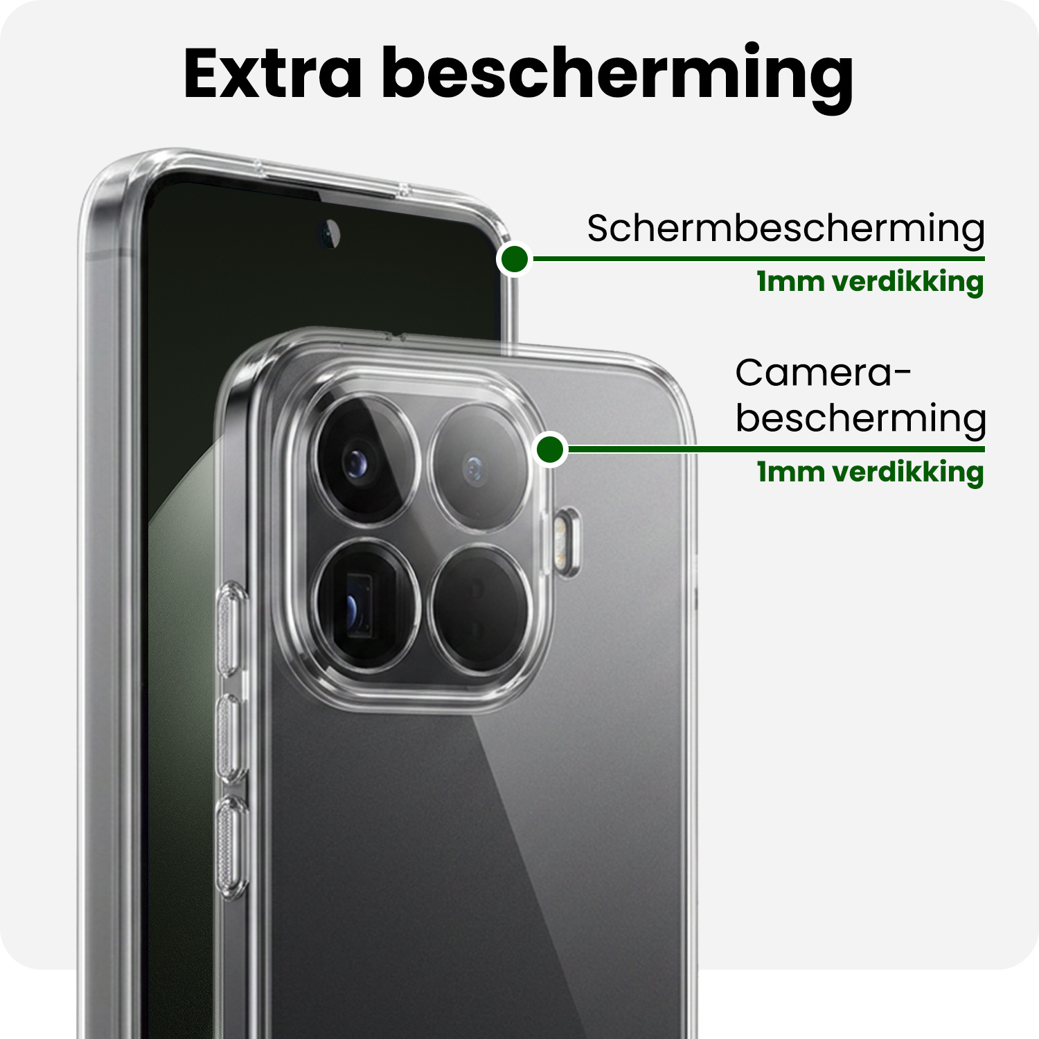 BASEY. BASEY. Xiaomi 15T Pro Hoesje Siliconen Met 2x Screenprotector - Transparant