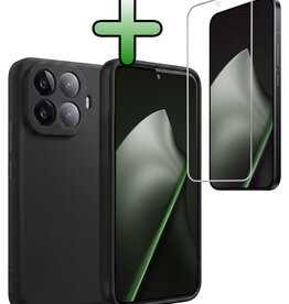 BASEY. BASEY. Xiaomi 15T Pro Hoesje Siliconen Met Screenprotector - Zwart