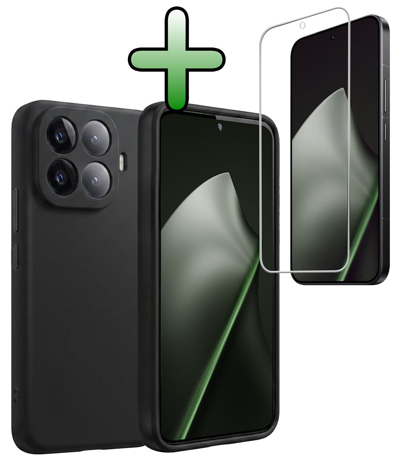 BASEY. BASEY. Xiaomi 15T Pro Hoesje Siliconen Met Screenprotector - Zwart