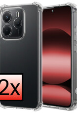 NoXx NoXx Xiaomi Redmi Note 14 5G Hoesje Shockproof - Transparant - 2 PACK