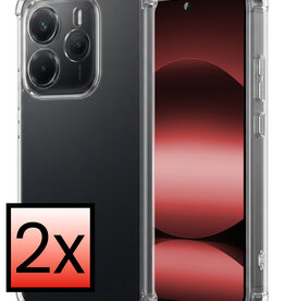 NoXx NoXx Xiaomi Redmi Note 14 5G Hoesje Shockproof - Transparant - 2 PACK