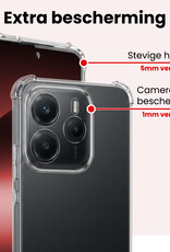 NoXx NoXx Xiaomi Redmi Note 14 5G Hoesje Shockproof - Transparant - 2 PACK