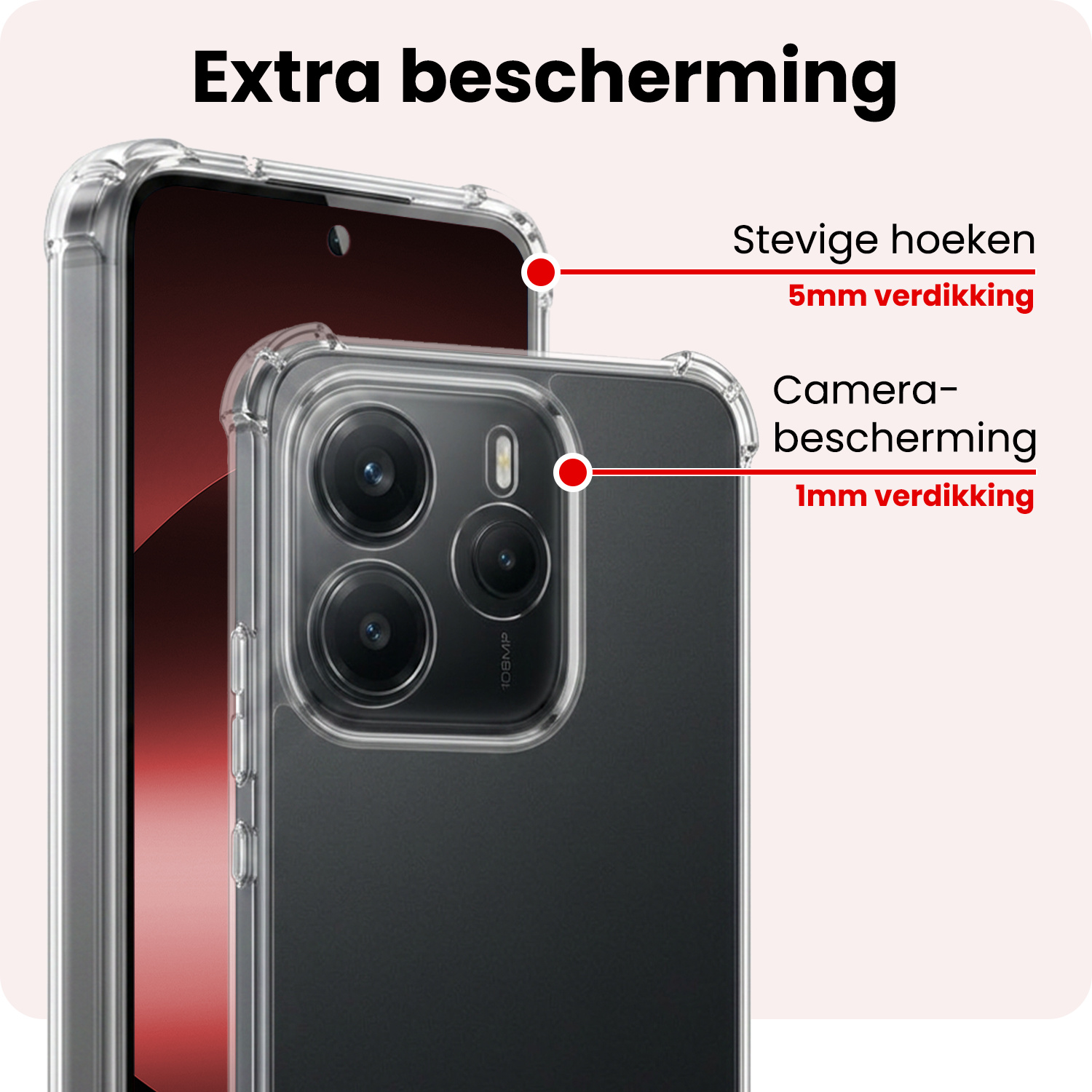 NoXx NoXx Xiaomi Redmi Note 14 5G Hoesje Shockproof Met Screenprotector
