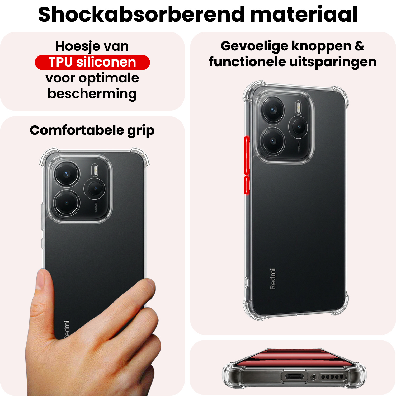 NoXx NoXx Xiaomi Redmi Note 14 5G Hoesje Shockproof Met Screenprotector