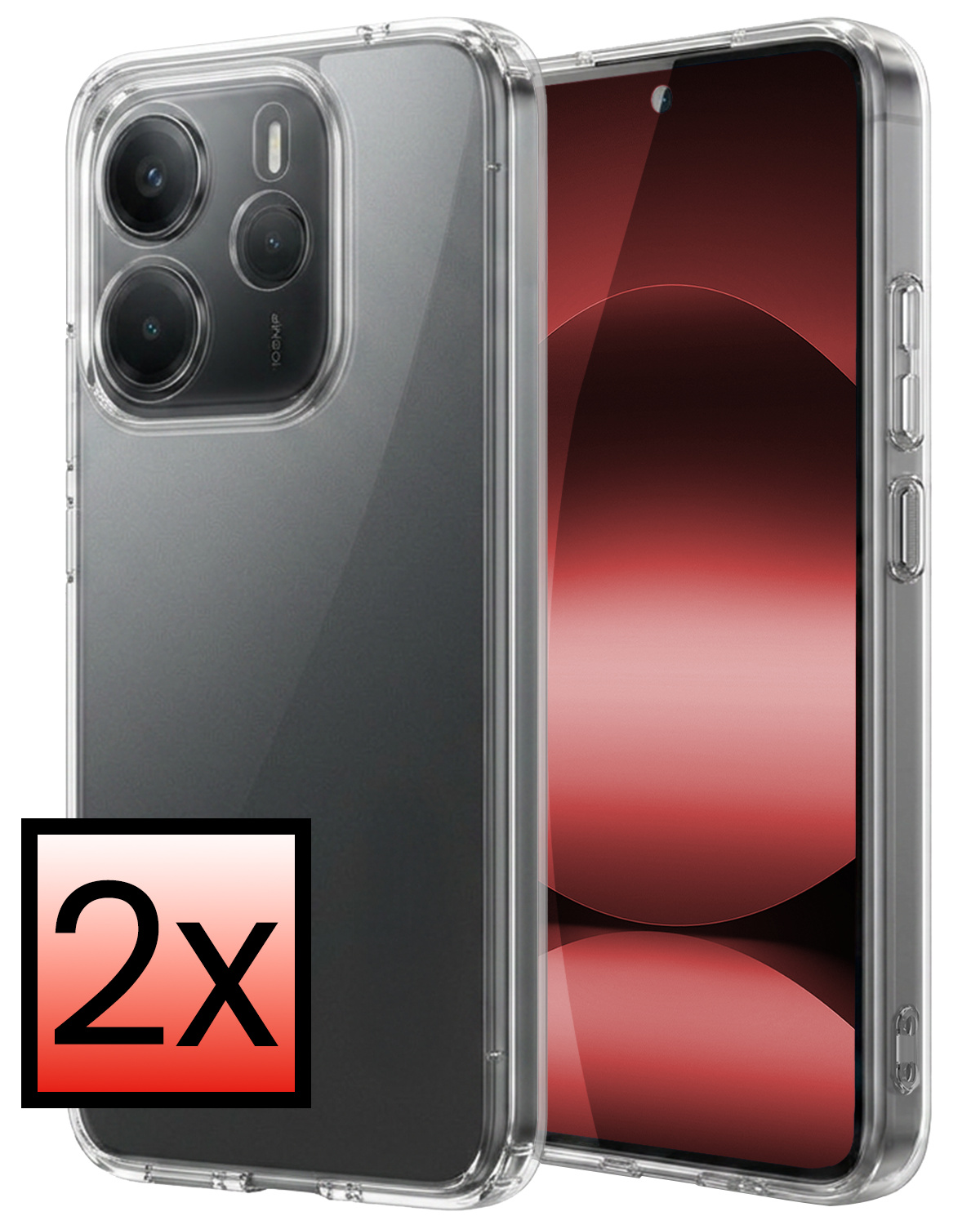 NoXx NoXx Xiaomi Redmi Note 14 5G Hoesje Siliconen - Transparant - 2 PACK