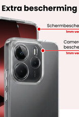 NoXx NoXx Xiaomi Redmi Note 14 5G Hoesje Siliconen Met Screenprotector - Transparant