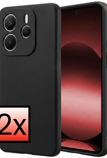 NoXx NoXx Xiaomi Redmi Note 14 5G Hoesje Siliconen - Zwart - 2 PACK