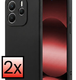 NoXx NoXx Xiaomi Redmi Note 14 5G Hoesje Siliconen - Zwart - 2 PACK