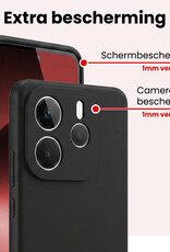 NoXx NoXx Xiaomi Redmi Note 14 5G Hoesje Siliconen - Zwart - 2 PACK