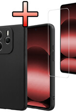 NoXx NoXx Xiaomi Redmi Note 14 5G Hoesje Siliconen Met Screenprotector - Zwart