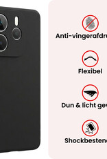 NoXx NoXx Xiaomi Redmi Note 14 5G Hoesje Siliconen Met 2x Screenprotector - Zwart