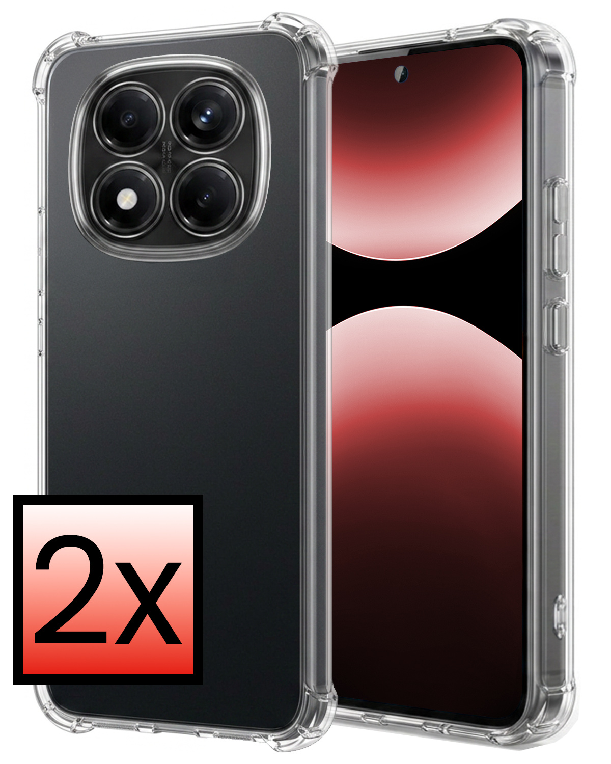 NoXx NoXx Xiaomi Redmi Note 14 Pro 5G Hoesje Shockproof - Transparant - 2 PACK