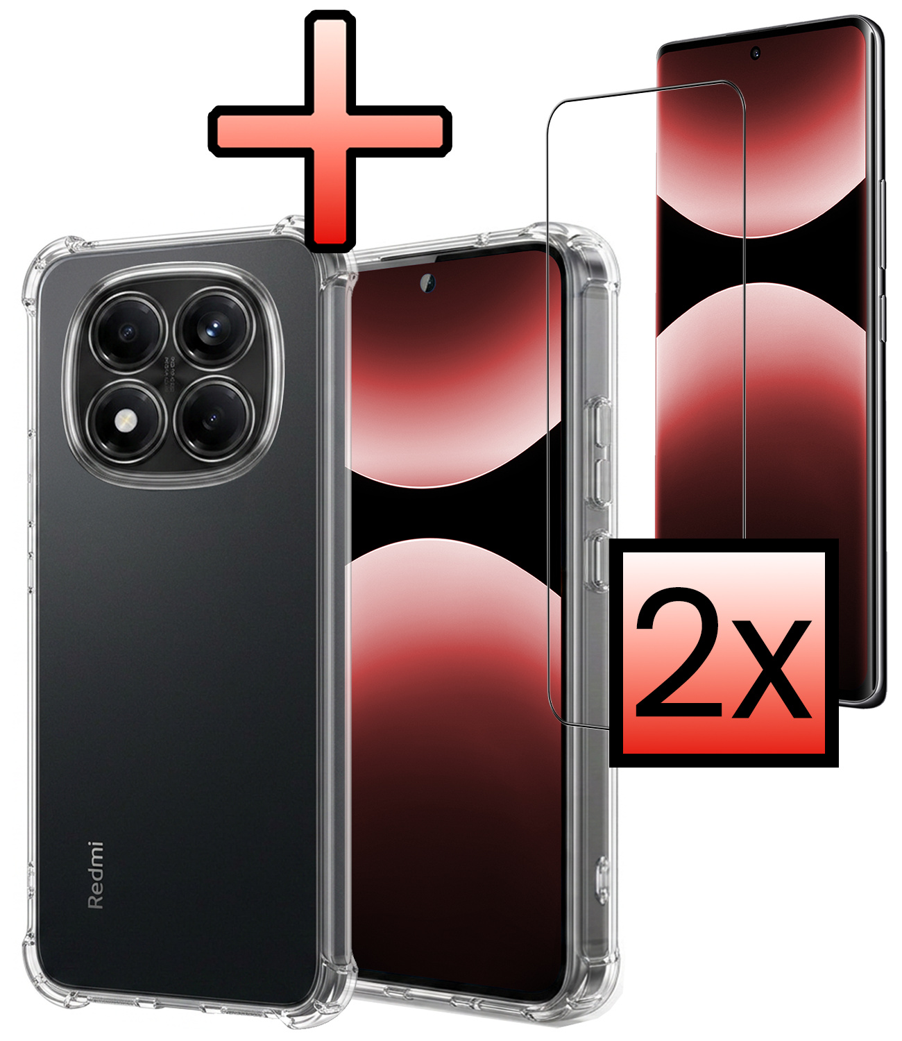 NoXx NoXx Xiaomi Redmi Note 14 Pro 5G Hoesje Shockproof Met 2x Screenprotector