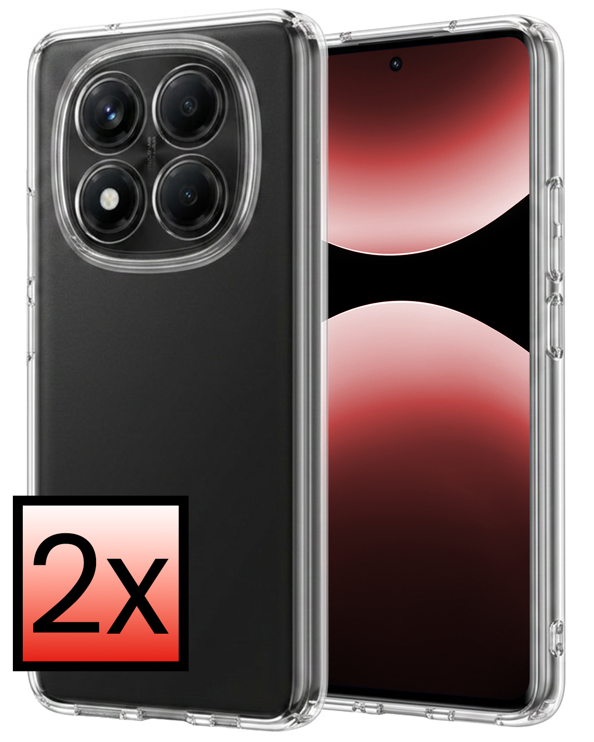 NoXx NoXx Xiaomi Redmi Note 14 Pro 5G Hoesje Siliconen - Transparant - 2 PACK
