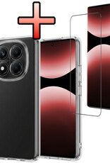 NoXx NoXx Xiaomi Redmi Note 14 Pro 5G Hoesje Siliconen Met Screenprotector - Transparant