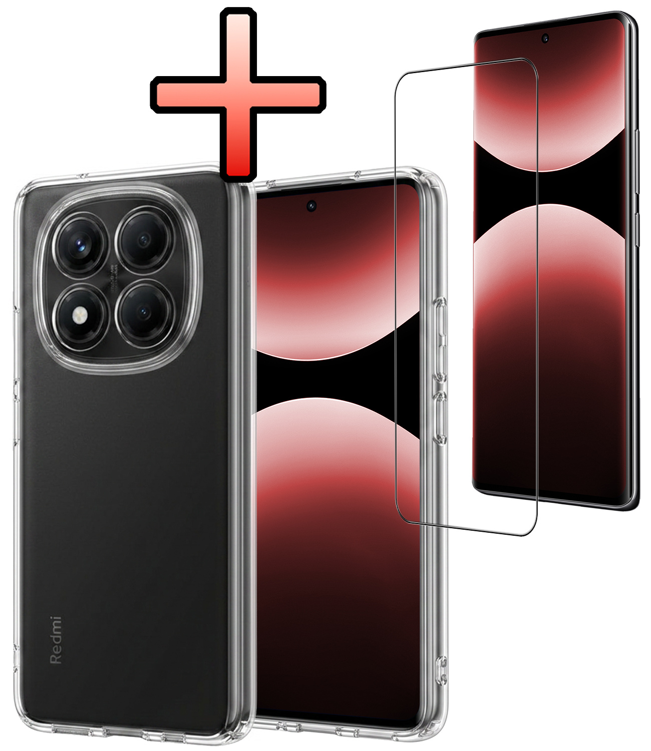 NoXx NoXx Xiaomi Redmi Note 14 Pro 5G Hoesje Siliconen Met Screenprotector - Transparant