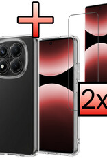 NoXx NoXx Xiaomi Redmi Note 14 Pro 5G Hoesje Siliconen Met 2x Screenprotector - Transparant