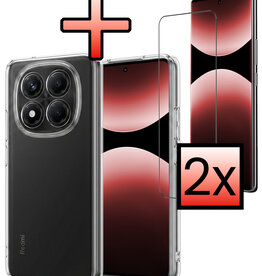 NoXx NoXx Xiaomi Redmi Note 14 Pro 5G Hoesje Siliconen Met 2x Screenprotector - Transparant