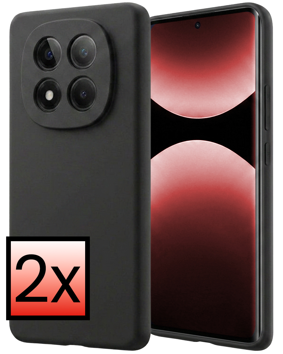 NoXx NoXx Xiaomi Redmi Note 14 Pro 5G Hoesje Siliconen - Zwart - 2 PACK