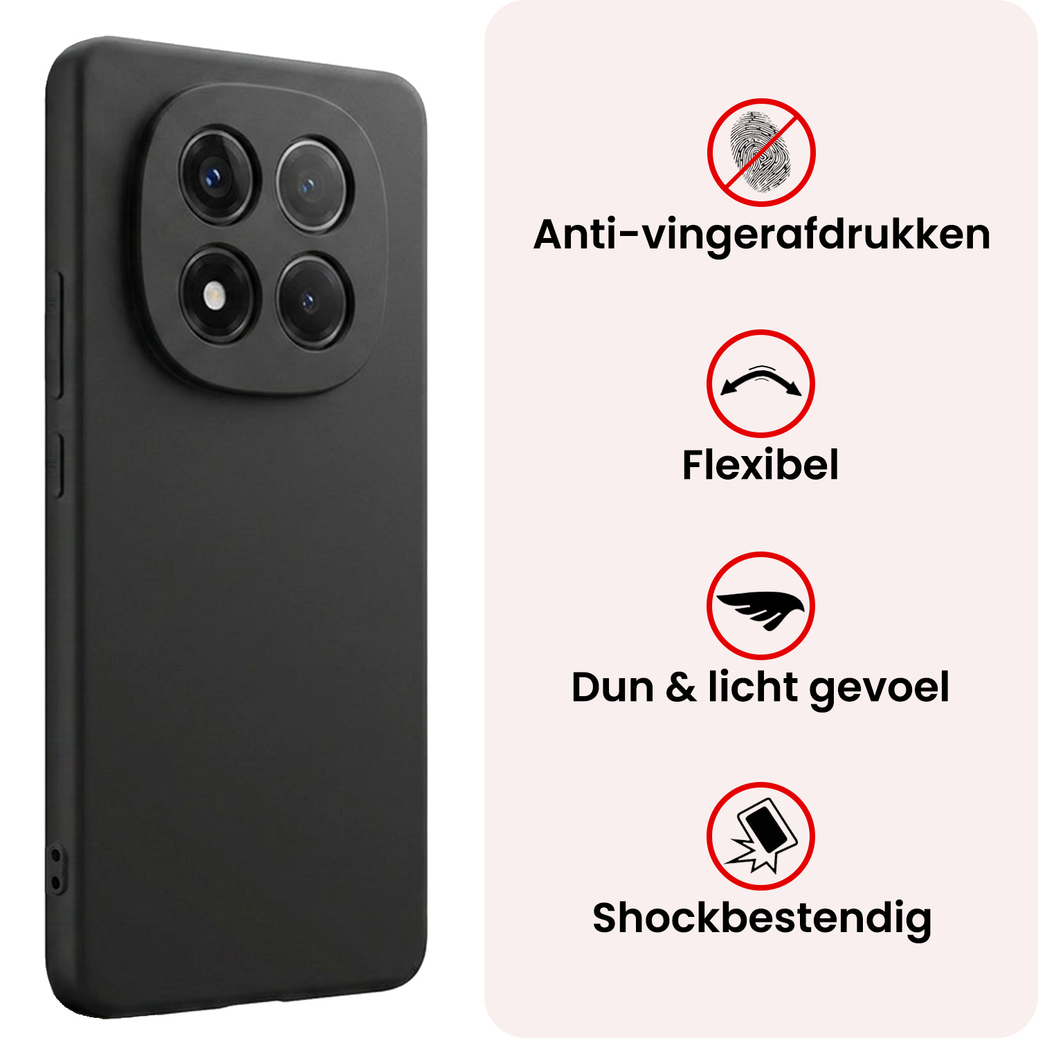 NoXx NoXx Xiaomi Redmi Note 14 Pro 5G Hoesje Siliconen - Zwart - 2 PACK