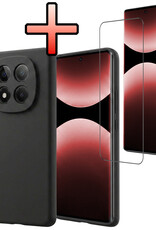 NoXx NoXx Xiaomi Redmi Note 14 Pro 5G Hoesje Siliconen Met Screenprotector - Zwart