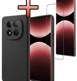 NoXx NoXx Xiaomi Redmi Note 14 Pro 5G Hoesje Siliconen Met Screenprotector - Zwart