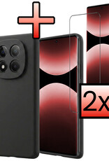 NoXx NoXx Xiaomi Redmi Note 14 Pro 5G Hoesje Siliconen Met 2x Screenprotector - Zwart