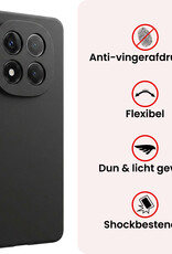 NoXx NoXx Xiaomi Redmi Note 14 Pro 5G Hoesje Siliconen Met 2x Screenprotector - Zwart
