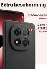 NoXx NoXx Xiaomi Redmi Note 14 Pro 5G Hoesje Siliconen Met 2x Screenprotector - Zwart