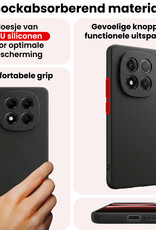 NoXx NoXx Xiaomi Redmi Note 14 Pro 5G Hoesje Siliconen Met 2x Screenprotector - Zwart