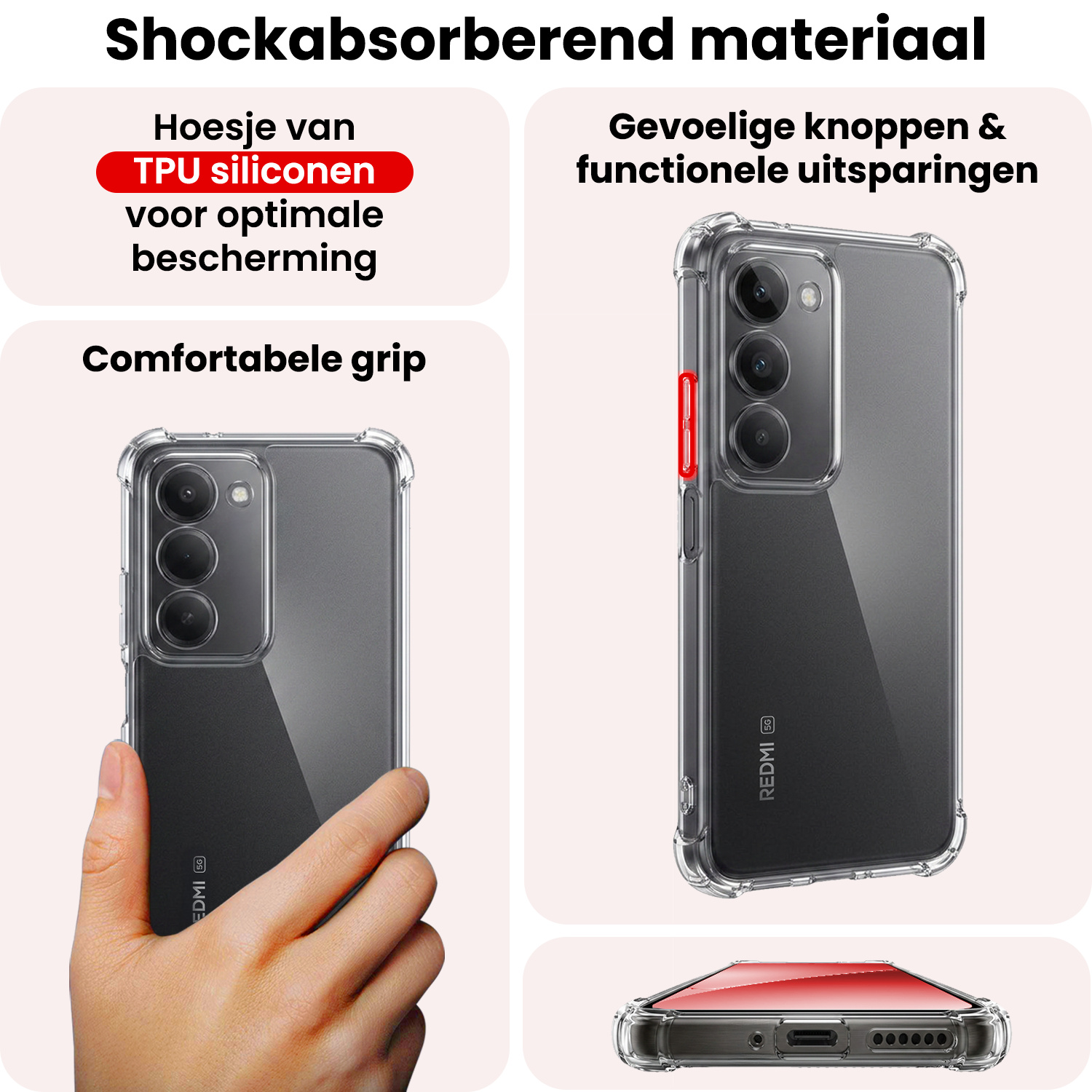 NoXx NoXx Xiaomi 15 Hoesje Shockproof Met 2x Screenprotector