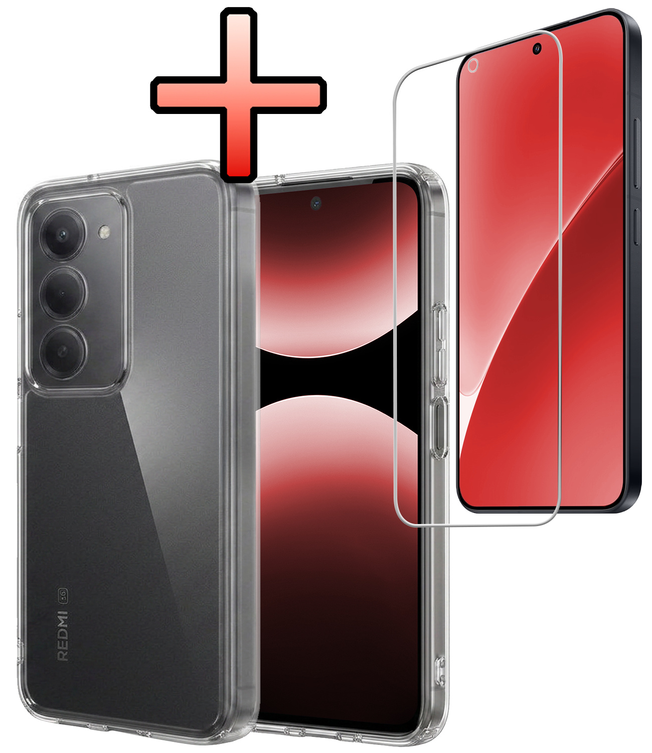 NoXx NoXx Xiaomi 15 Hoesje Siliconen Met Screenprotector - Transparant